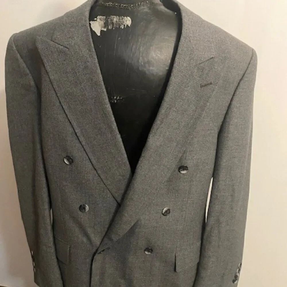 Stanley Blacker couture Vintage Gray/Black Tweed blazer, size 46